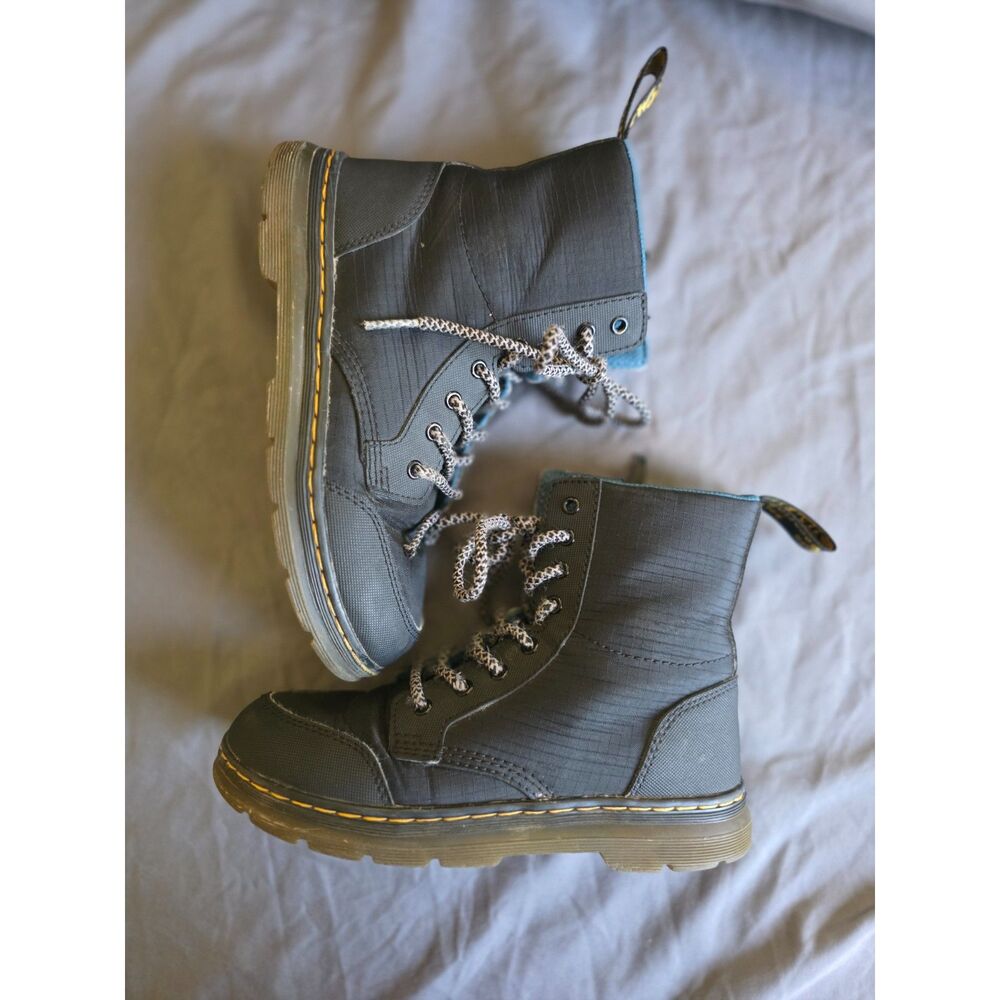 Dr. Martens Black Utility Combat Boots w/ Side Zip - Size US 2 (Missing Insoles)